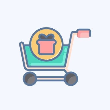 Icon Buy With Gift. related to Online Store symbol. doodle style. simple illustration. shop