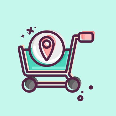 Icon Shop Location. related to Online Store symbol. MBE style. simple illustration. shop