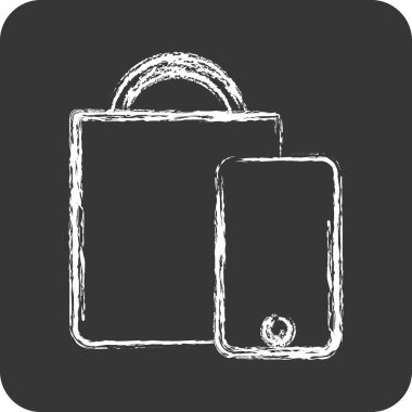 Icon Purchase. related to Online Store symbol. chalk style. simple illustration. shop