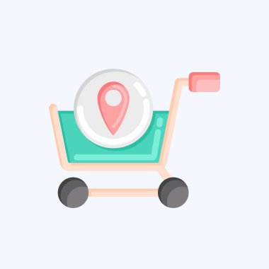 Icon Shop Location. related to Online Store symbol. flat style. simple illustration. shop