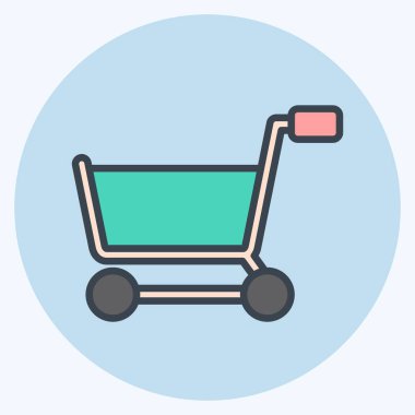 Icon Shopping Cart. related to Online Store symbol. color mate style. simple illustration. shop