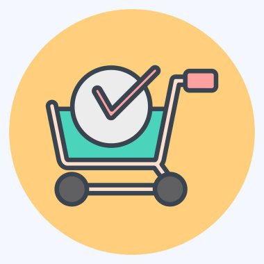 Icon Purchase Shop. related to Online Store symbol. color mate style. simple illustration. shop