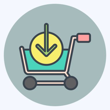 Icon Download. related to Online Store symbol. color mate style. simple illustration. shop