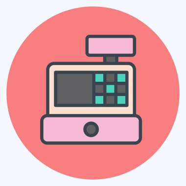 Icon Cash Register. related to Online Store symbol. color mate style. simple illustration. shop