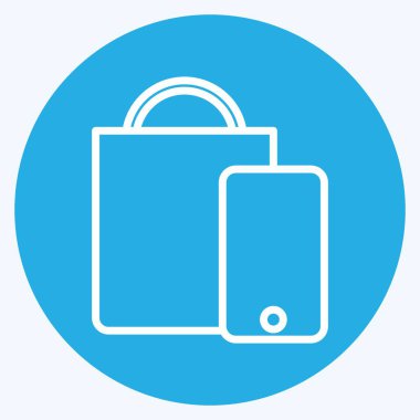 Icon Purchase. related to Online Store symbol. blue eyes style. simple illustration. shop