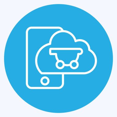 Icon Mobile Commerce. related to Online Store symbol. blue eyes style. simple illustration. shop