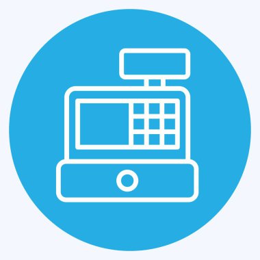 Icon Cash Register. related to Online Store symbol. blue eyes style. simple illustration. shop