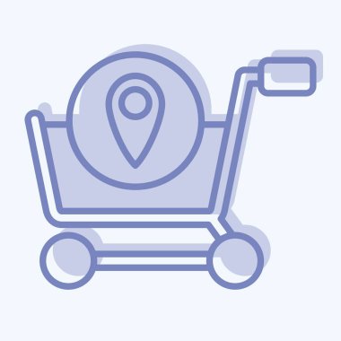 Icon Shop Location. related to Online Store symbol. two tone style. simple illustration. shop