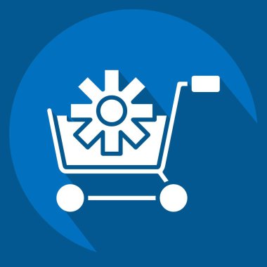 Icon Customer Service. related to Online Store symbol. long shadow style. simple illustration. shop