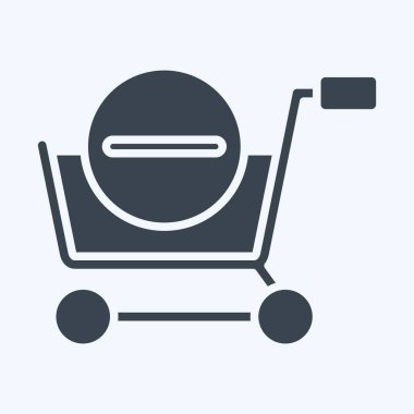 Icon Delete From Cart. related to Online Store symbol. glyph style. simple illustration. shop