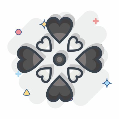 Icon Love. related to Volunteering symbol. Comic Style. Help and support. friendship