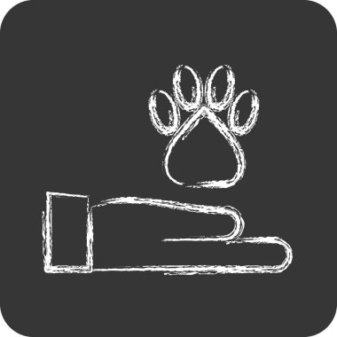 Icon Animal Shelter. related to Volunteering symbol. chalk style. Help and support. friendship