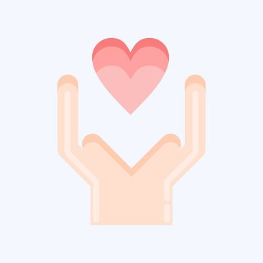 Icon Kind. related to Volunteering symbol. flat style. Help and support. friendship