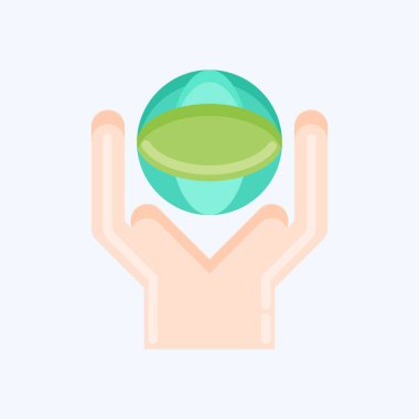 Icon Environmental. related to Volunteering symbol. flat style. Help and support. friendship