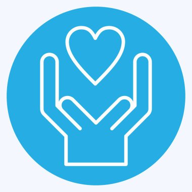 Icon Kind. related to Volunteering symbol. blue eyes style. Help and support. friendship