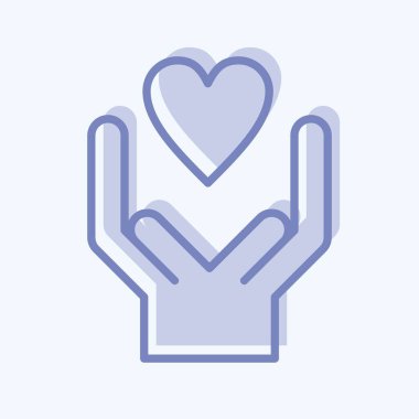 Icon Kind. related to Volunteering symbol. two tone style. Help and support. friendship