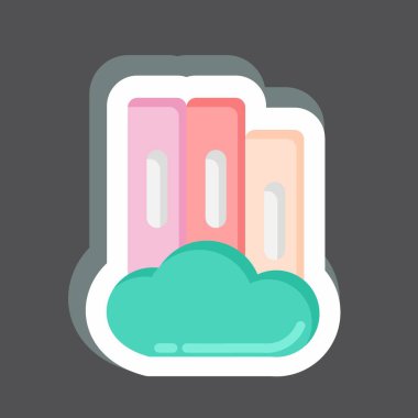 Etiket Dijital Kütüphanesi. Eğitim sembolüyle ilgili. Basit dizayn edilebilir. Basit resimleme