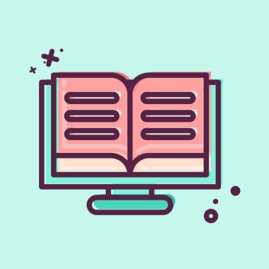 Simge çevrimiçi okuma. Eğitim sembolüyle ilgili. MBE tarzı. Basit dizayn edilebilir. Basit resimleme