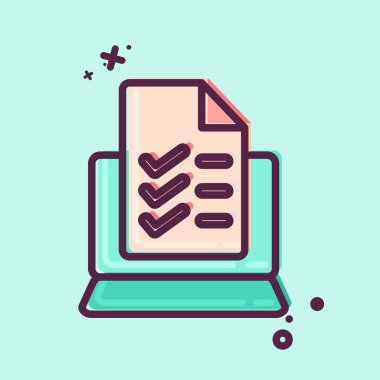 Simge Onlie Testi. Eğitim sembolüyle ilgili. MBE tarzı. Basit dizayn edilebilir. Basit resimleme