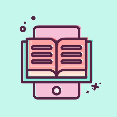 Simge E-Okuma. Eğitim sembolüyle ilgili. MBE tarzı. Basit dizayn edilebilir. Basit resimleme