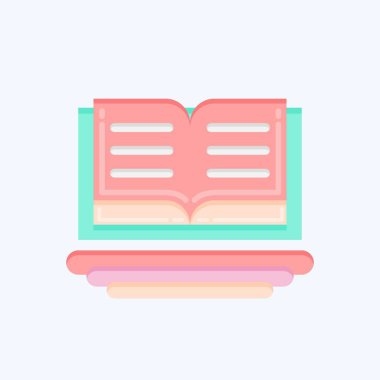 Herkese İkon Eğitimi. Eğitim sembolüyle ilgili. Düz stil. Basit dizayn edilebilir. Basit resimleme