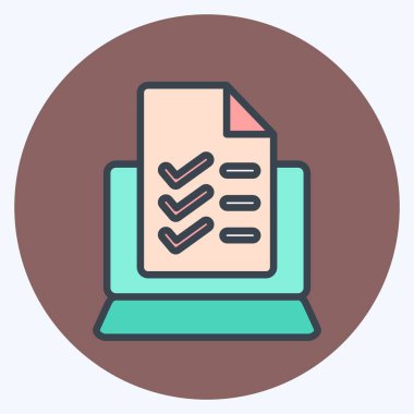 Simge Onlie Testi. Eğitim sembolüyle ilgili. renk arkadaşı stili. Basit dizayn edilebilir. Basit resimleme