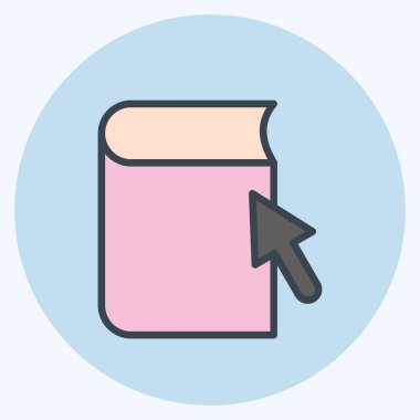 Simge Kitapçığı. Eğitim sembolüyle ilgili. renk arkadaşı stili. Basit dizayn edilebilir. Basit resimleme