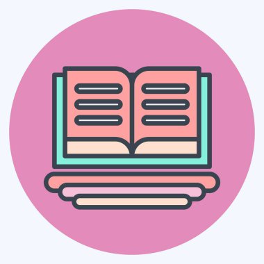 Herkese İkon Eğitimi. Eğitim sembolüyle ilgili. renk arkadaşı stili. Basit dizayn edilebilir. Basit resimleme