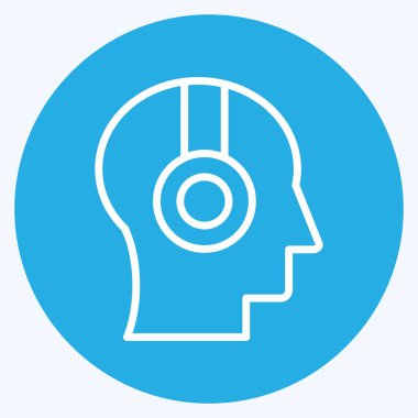 Simge Ses Kursu. Eğitim sembolüyle ilgili. Mavi gözlü. Basit dizayn edilebilir. Basit resimleme