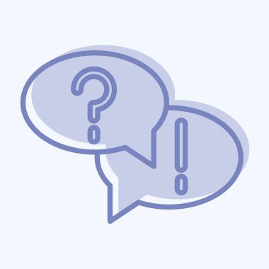 Simge Sorusu ve Cevabı. Eğitim sembolüyle ilgili. İki ton stili. Basit dizayn edilebilir. Basit resimleme