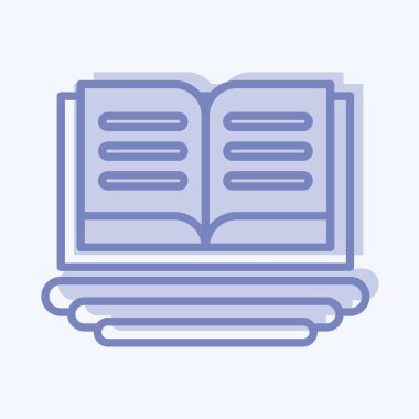 Herkese İkon Eğitimi. Eğitim sembolüyle ilgili. İki ton stili. Basit dizayn edilebilir. Basit resimleme