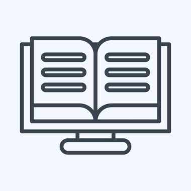 Simge çevrimiçi okuma. Eğitim sembolüyle ilgili. Sıra tarzı. Basit dizayn edilebilir. Basit resimleme