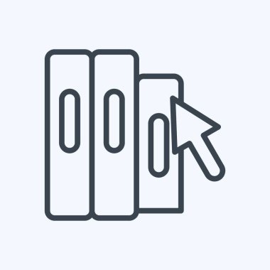 Simge İnternet Kütüphanesi. Eğitim sembolüyle ilgili. Sıra tarzı. Basit dizayn edilebilir. Basit resimleme