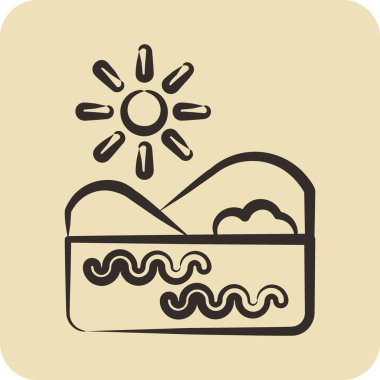 Icon Lake. related to Environment symbol. glyph style. simple illustration. conservation. earth. clean