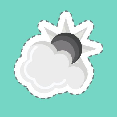 Çıkartma çizgisi Gün Saati 'ni kesti. Çevre sembolüyle ilgili. Basit bir çizim. Koruma. Toprak. Temizle