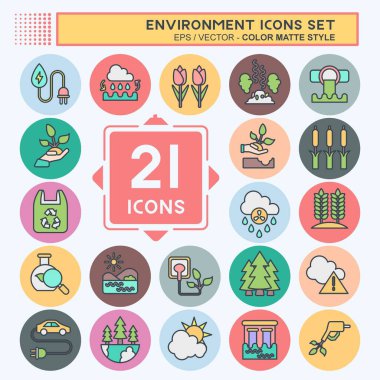 Simge Ayarlama Ortamı. Çevre sembolüyle ilgili. renk arkadaşı stili. Basit bir çizim. Koruma. Toprak. Temizle