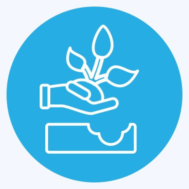 Icon Replant. related to Environment symbol. blue eyes style. simple illustration. conservation. earth. clean