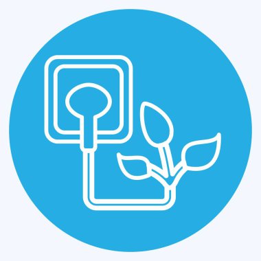 Simge Yeşil Enerji. Çevre sembolüyle ilgili. Mavi gözlü. Basit bir çizim. Koruma. Toprak. Temizle