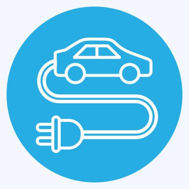 Icon Electric Car. related to Environment symbol. blue eyes style. simple illustration. conservation. earth. clean