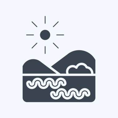 Icon Lake. related to Environment symbol. glyph style. simple illustration. conservation. earth. clean
