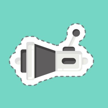 Sticker line cut Transmission. related to Car Service symbol. repairin. engine. simple illustration