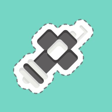 Sticker line cut Spark Plug. related to Car Service symbol. repairin. engine. simple illustration