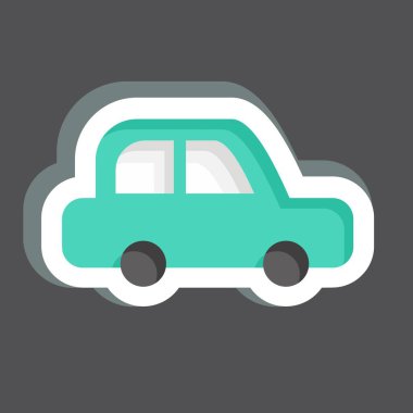 Sticker Car. related to Car Service symbol. repairin. engine. simple illustration