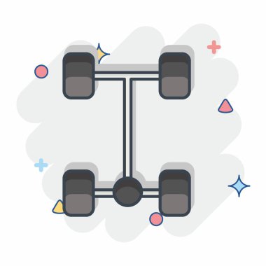 Icon Abs. related to Car Service symbol. Comic Style. repairin. engine. simple illustration