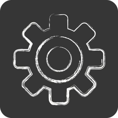 Icon Gear. related to Car Service symbol. Chalk Style. repairin. engine. simple illustration