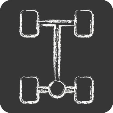 Simge Abs. Araba servisi sembolüyle ilgili. Tebeşir stili. Tamir et. Motor. Basit resimleme