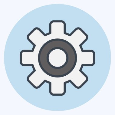 Icon Gear. related to Car Service symbol. Color Mate Style. repairin. engine. simple illustration