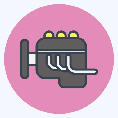 Icon Engine. related to Car Service symbol. Color Mate Style. repairin. engine. simple illustration