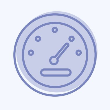 Simge ölçer. Araba servisi sembolüyle ilgili. İki ton stili. Tamir et. Motor. Basit resimleme