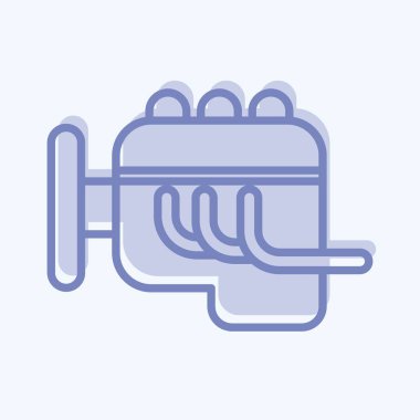Icon Engine. related to Car Service symbol. Two Tone Style. repairin. engine. simple illustration